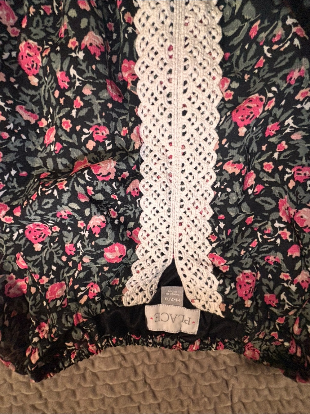 The Children's Place Black Floral Dress with Pink Roses - Picture 4 of 4
